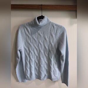 Philosophy by Republic Women's light blue 100% cashmere cable knit Sweater